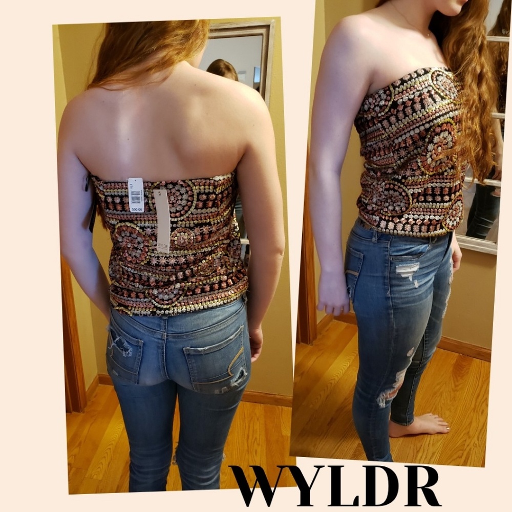 🆕️NWT gorgeous sequin strapless top